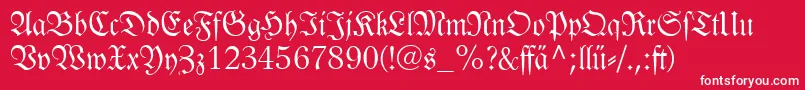 Linotypelutherschefrakturdfr Font – White Fonts on Red Background