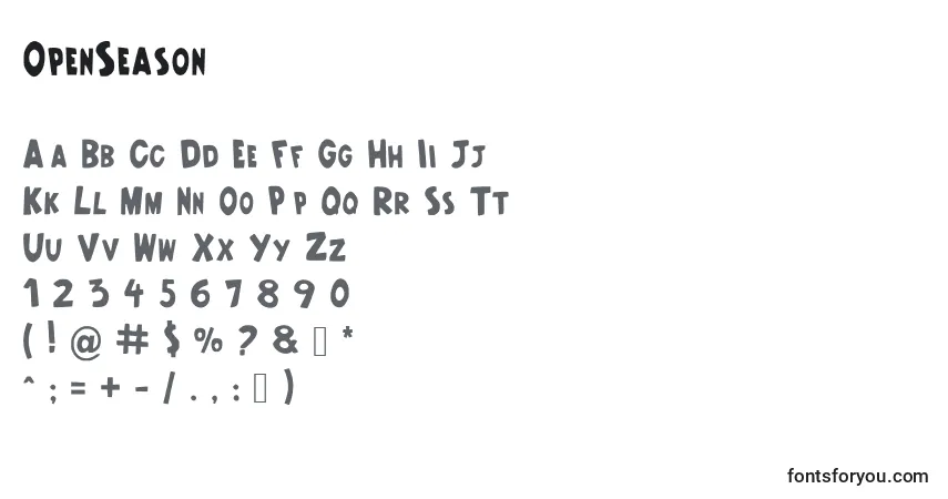 Schriftart OpenSeason – Alphabet, Zahlen, spezielle Symbole