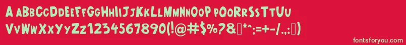 OpenSeason Font – Green Fonts on Red Background