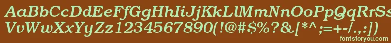 BookmanstdMediumitalic Font – Green Fonts on Brown Background