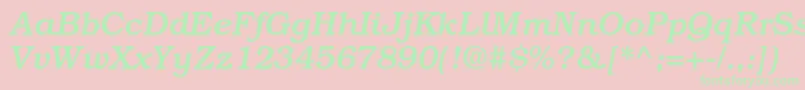 BookmanstdMediumitalic Font – Green Fonts on Pink Background