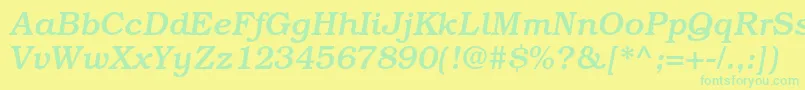 BookmanstdMediumitalicフォントについての詳細 フォントBookmanstdMediumitalic – 黄色い背景に緑の文字