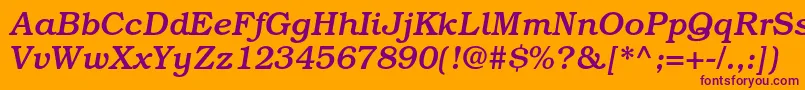 BookmanstdMediumitalic Font – Purple Fonts on Orange Background