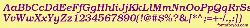 BookmanstdMediumitalic Font – Purple Fonts on Yellow Background