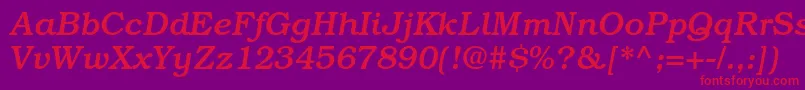 BookmanstdMediumitalic Font – Red Fonts on Purple Background