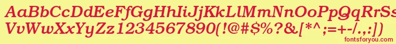 BookmanstdMediumitalic Font – Red Fonts on Yellow Background