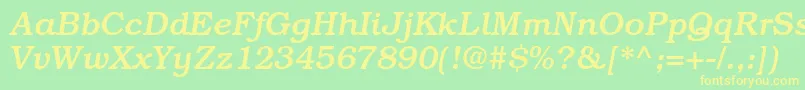 BookmanstdMediumitalic Font – Yellow Fonts on Green Background