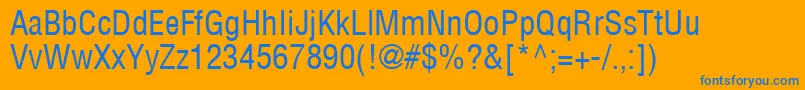 HelvcondensedRegular Font – Blue Fonts on Orange Background