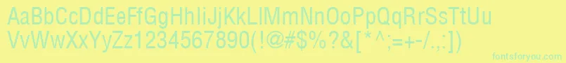 HelvcondensedRegular Font – Green Fonts on Yellow Background