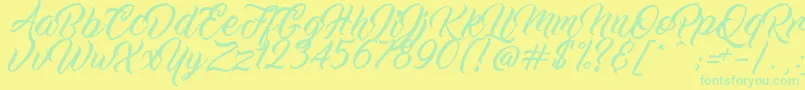 WorkInProgress Font – Green Fonts on Yellow Background