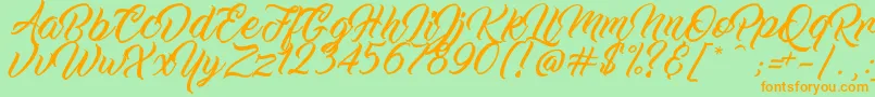 WorkInProgress Font – Orange Fonts on Green Background