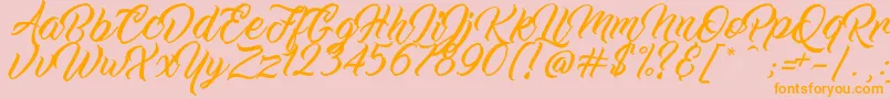 WorkInProgress Font – Orange Fonts on Pink Background