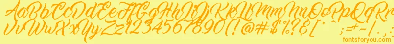 WorkInProgress Font – Orange Fonts on Yellow Background