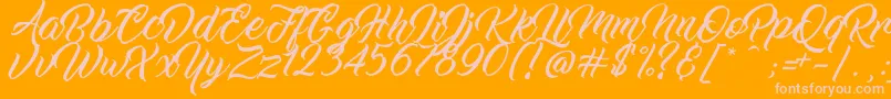 WorkInProgress Font – Pink Fonts on Orange Background