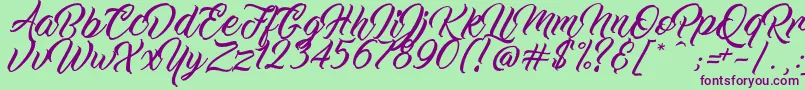 WorkInProgress Font – Purple Fonts on Green Background