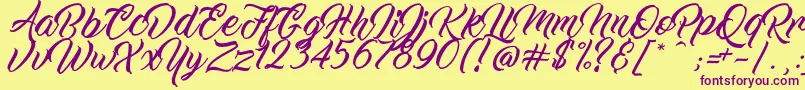 WorkInProgress Font – Purple Fonts on Yellow Background