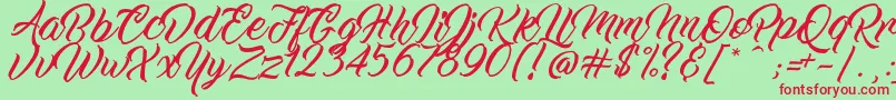 WorkInProgress Font – Red Fonts on Green Background