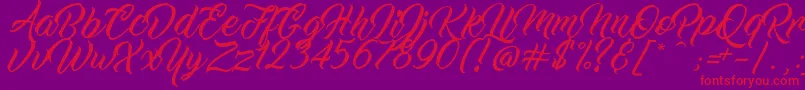 WorkInProgress Font – Red Fonts on Purple Background