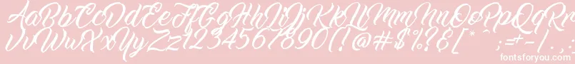 WorkInProgress-Schriftart – Weiße Schriften auf rosa Hintergrund