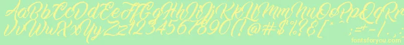 WorkInProgress Font – Yellow Fonts on Green Background