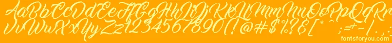 WorkInProgress Font – Yellow Fonts on Orange Background