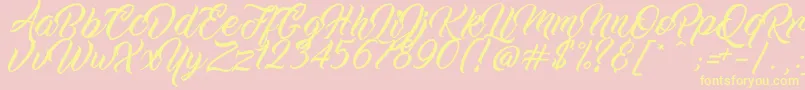 WorkInProgress Font – Yellow Fonts on Pink Background