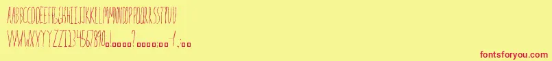 Strange Font – Red Fonts on Yellow Background