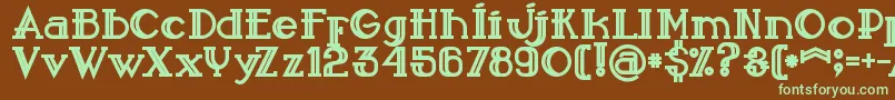 Sailorbold-fontti – vihreät fontit ruskealla taustalla