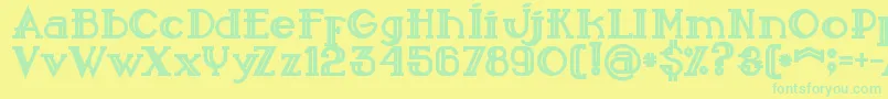 Fonte Sailorbold – fontes verdes em um fundo amarelo