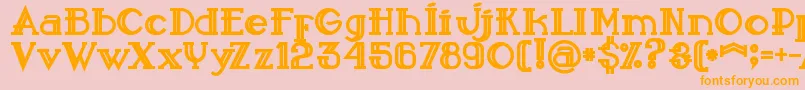 Sailorbold-Schriftart – Orangefarbene Schriften auf rosa Hintergrund