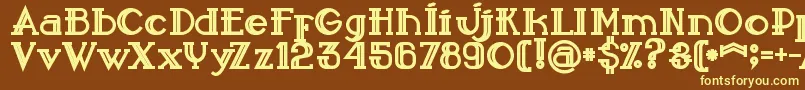 Sailorbold-fontti – keltaiset fontit ruskealla taustalla