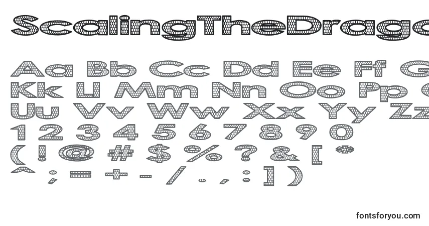 ScalingTheDragon Font – alphabet, numbers, special characters