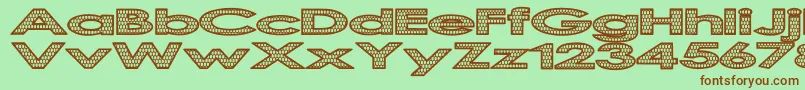 フォントScalingTheDragon – 緑の背景に茶色のフォント