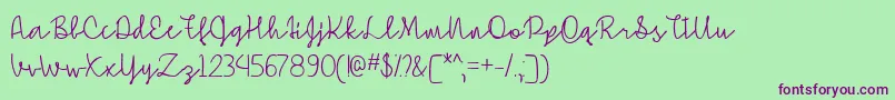 Шрифт SimpleSignatureTtf – фиолетовые шрифты на зелёном фоне