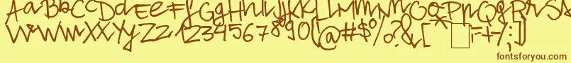AloneStrand Font – Brown Fonts on Yellow Background