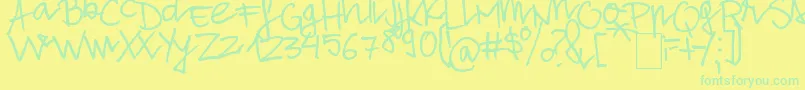 Czcionka AloneStrand – zielone czcionki na żółtym tle