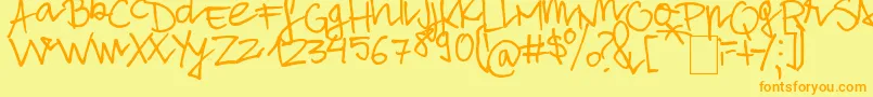 fuente AloneStrand – Fuentes Naranjas Sobre Fondo Amarillo