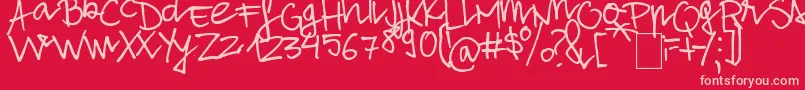 AloneStrand Font – Pink Fonts on Red Background