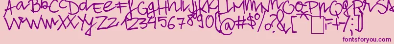 AloneStrand Font – Purple Fonts on Pink Background