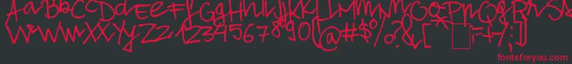AloneStrand Font – Red Fonts on Black Background