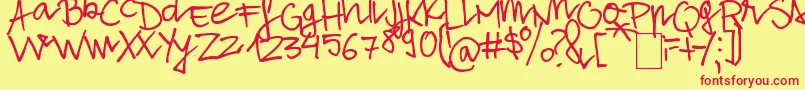 AloneStrand Font – Red Fonts on Yellow Background