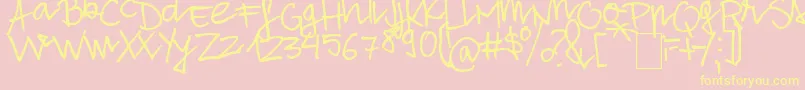 AloneStrand-Schriftart – Gelbe Schriften auf rosa Hintergrund