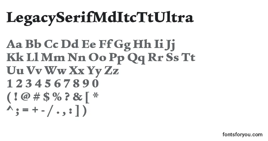 Шрифт LegacySerifMdItcTtUltra – алфавит, цифры, специальные символы
