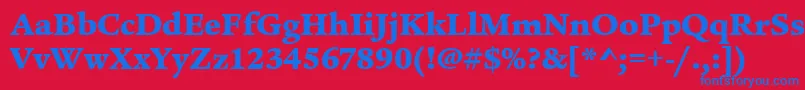 フォントLegacySerifMdItcTtUltra – 赤い背景に青い文字