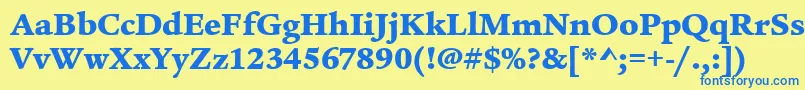 LegacySerifMdItcTtUltra Font – Blue Fonts on Yellow Background