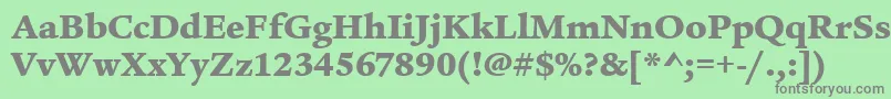 フォントLegacySerifMdItcTtUltra – 緑の背景に灰色の文字