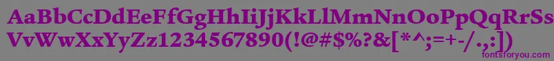 LegacySerifMdItcTtUltra Font – Purple Fonts on Gray Background