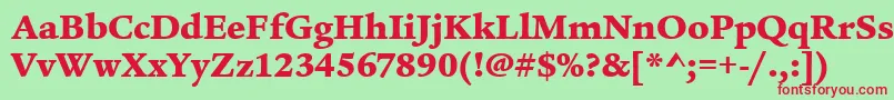 LegacySerifMdItcTtUltra Font – Red Fonts on Green Background