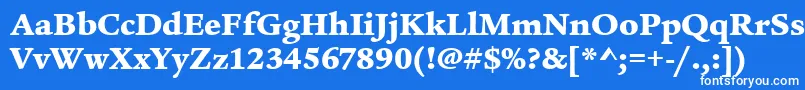 フォントLegacySerifMdItcTtUltra – 青い背景に白い文字