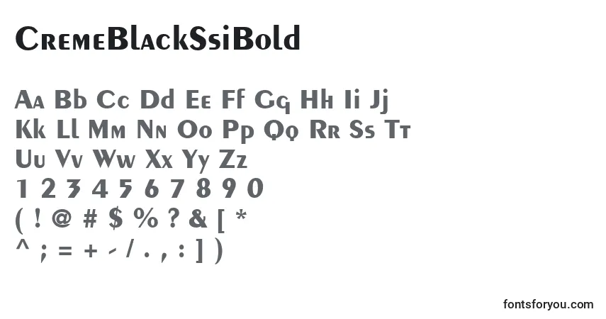 Czcionka CremeBlackSsiBold – alfabet, cyfry, specjalne znaki
